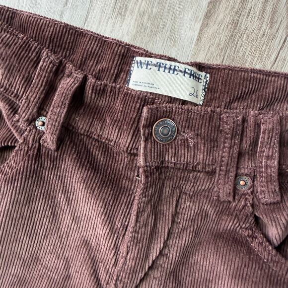 NWT Free People We The Free Risk Taker High Rise Corduroy Pants Brown Size 26 - Picture 3 of 10